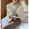Se vende Elegante chaqueta de tweed estilo coreano para mujer Fuera de blanco Talla única Negro Otro