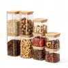 Pote de vidro quadrado selado, pote de armazenamento de grau alimentício para grãos de café, frutas secas e especiarias, pote de armazenamento à prova de umidade, pote de vidro transparente