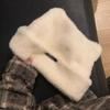 Gorro lindo con orejas de oso para mujer, invierno, grueso, cálido, de lana afelpada, imitación visón, gorro con puntera, protección para las orejas, gorro de punto