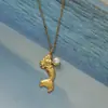 Collar de clavícula de acero inoxidable para mujer con diseño de perla de sirena, accesorio versátil de verano para uso diario, venta al por mayor transfronteriza