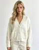 Cárdigan de punto estilo francés con cuello en V y abalorios para mujer, nueva colección otoño/invierno, forro polar tipo visón suave y cómodo, abrigo suéter de corte holgado