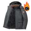 Nueva Chaqueta de Algodón Holgada de Talla Grande para Invierno para Hombres de Mediana Edad y Mayores, Abrigo de Algodón Resistente al Frío y Cálido con Forro de Felpa y Ropa de Algodón Engrosada para Hombres