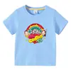 Ropa infantil transfronteriza 2023, camiseta de manga corta de verano para niños, camiseta básica de dibujos animados para niños y niñas, camiseta de media manga para bebé, marea superior