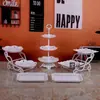 Adornos para mesa de postres soporte de exhibición desechable juego de tazas para pasteles y frutas decoración de mesa de buffet frío de cumpleaños soporte para pasteles decoración