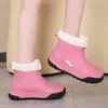 Botas de Lluvia Impermeables Resistentes al Desgaste de Caña Media con Forro de Terciopelo Cálido Antideslizantes para Mujer Zapatos de Suela de Goma Zapatos de Goma Zapatos de Agua Zapatos de Lluvia