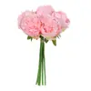 Flores Artificiales Estilo Europeo Atadas a Mano Peonías de 5 Cabezas, Flores Artificiales para Decoración del Hogar, Suministros para Bodas, Plantas Verdes Artificiales al por Mayor