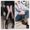 Medias de Red Blancas Calcetines Huecos para Mujer Anti-Gancho Seda Jk Medias Negras para Mujer Primavera y Otoño Malla Fina Pantimedias Negras