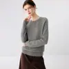 Suéter de cachemira de una sola pieza sin costuras para mujer, camiseta básica de cuello redondo, nuevo suéter de punto grueso suelto para otoño e invierno 2026