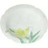 Bandeja de té de porcelana blanca de arcilla de jade Moyi con flor de lirio pintada a mano, juego de té Kung Fu, bandeja de té seca para el hogar, bandeja de cerámica para té y bocadillos, plato redondo