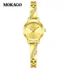 Mokago relógio feminino versátil temperamento mostrador madrepérola pulseira de metal relógio incrustado com strass formato de coração moderno relógio de quartzo atacado