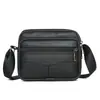Venta Caliente Transfronteriza Casual de Negocios para Hombre Bolso Cruzado Nuevo Color Sólido Cuero Genuino Mochila de Hombro Bolsa Pequeña Fabricante Mayorista