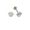 Pendientes de Corazón con Garra de Gato de Aleación de Titanio F136 con Circonita G23 Joyería para Perforación de Aleación de Titanio Nuevo Estilo Stud para Hueso de la Oreja Labio