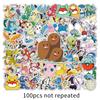 100 hojas no repetidas graffiti de Pokemon anime transfronterizo DIY equipaje patinete refrigerador coche pegatinas