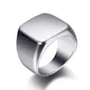 Tilianni Venta Caliente Transfronteriza Anillo Pulido Simple Anillo Cuadrado Simple de Acero Inoxidable Ventas Directas del Fabricante Puede Grabar Logo