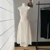 Vestido Camisola Exquisito de Renda Bordada Tencel Vestido Branco Lua Mistura de Algodão e Linho Caimento Solto Fábrica de Origem