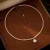 Colgante de Vestido de Perla de Agua Dulce y Nácar Ábaco Cadena para Clavícula Moda Elegante de Celebridad de Internet Collar de Perlas Pequeñas Swarovski para Mujer
