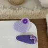Nuevo Pasador de Tela Morada Estilo Coreano Hecho a Mano para Niños, Pinza Lateral de Lazo para Flequillo, Dulce Pinza para Flequillo