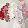 Flores Preservadas Transfronterizas, Orquídeas Mariposa Tácto Real de 10 Cabezas, Flores Artificiales para Exhibición Mayorista, Estilismo de Bodas, Decoración del Hogar y Flores para Decoración de Cubo de la Fortuna