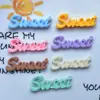 Macarrón de primavera color claro letras inglesas dulce resina carcasa de teléfono móvil parche accesorios de joyería diy