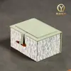 Caixa de joias para pulseira, caixa de brocado com selo de artefato cultural de ágar-ágar de alta qualidade estilo chinês, porta-joias pequeno, bandeja de exibição de joias de jade