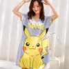 Pijama de Seda de Leche Pijama de Manga Corta Camisón de Mujer Verano Holgado Tallas Grandes Dibujos Animados Lindos Ropa para el Hogar