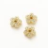 Alta cor 18K ouro dupla face flor contas cinco ameixa flor espaçadores diy jóias artesanais frisado acessórios atacado