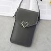 Nuevo Bolso Bandolera con Cierre Transparente con Pantalla Táctil para Teléfono Móvil para Mujer Retro Estudiante Color Puro Hebilla Cartera Ranura para Tarjetas Teléfono Móvil