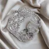 Anillo de Acero de Titanio Color Sin Desgaste Transfronterizo Moda Estilo Lujo Ligero Apertura Ajustable Diseño de Nicho Anillo Chapado en Oro para Mujeres