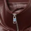 Ins transfronteriza estilo europeo y americano 2026 nueva moda elegante para mujer al por mayor para ir al trabajo retro con cuello alto cremallera chaqueta de cuero
