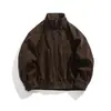 Yidao Roupas Vintage 2026 Outono Novo Vintage Cor Sólida Gola Alta Jaqueta de Trabalho Masculina Tendência Bolso Grande Casaco Solto