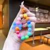 Materiales para Cadena de Teléfono Hecha a Mano DIY con Cuentas, Llavero de Nueve Colores DIY Serie Crema Cuentas Redondas de Colores