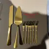 Cuchillo para Pastel de Acero Inoxidable Transfronterizo Pala Vajilla Traje Herramientas de Horneado para el Hogar Tenedor Pequeño Cuchillo para Queso Pizza Caja de Regalo
