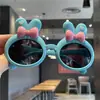 Óculos Infantis Brilhantes de Silicone Coelho Óculos de Bebê Fofos Óculos com Laço de Desenho Animado Óculos de Sol Infantis Fofos para Bebê