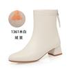Dropshipping Botines de Mujer con Tacones Gruesos, Botas Versátiles Ajustadas, Botas Martin con Forro Polar, Zapatos de Cuero para Mujer, Estilos de Otoño e Invierno