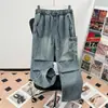 2025 Novo Estilo Jeans Masculino Estilo Americano Lavagem Retro Vintage Multi-Bolso Roupa de Trabalho Solta High Street Reto Calças Casuais