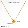 Collar de Estrella de Cinco Puntas Color Dorado 18K con Diamantes, Diseño de Nicho de Lujo Ligero, Collar de Acero Inoxidable Incrustado con Diamantes, Cadena para Clavícula, Joyería de Acero de Titanio