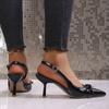 Otoño 2025 Nuevo Zapato de Punta Fina con Lazo Tacón Delgado Tacón Alto Poco Profundo Zapatos Individuales Venta Directa de Fábrica Comercio Exterior Transfronterizo Zapatos para Mujer