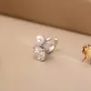 Arete de Clip Brillante de Zirconia y Perla, Gama Alta, Moderno, Exquisito, Versátil, Pendientes Elegantes para Mujer, Accesorios de Moda Tendencia Estilo Celebridad de Internet