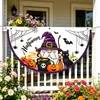 Abanico Bandera de Medio Círculo Nuevo de Halloween Forma de Bandera Castillo de Calabaza Decoración Festiva 45*90cm Abanico con Forma de Bandera
