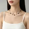 Collar de Flor de Cuentas Redondas Fresco y Delicado con Diseño Único, Cadena para Clavícula Dulce y Elegante, Accesorio de Moda y Sencillo