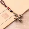 Almofariz Flor Cruz de Latão Puro, Decoração Retrô para Casa, Mesa de Escritório, Pequenos Enfeites de Bênção, Pingente de Chave