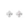 Pendientes de botón de plata de ley S925 con trébol de cuatro hojas y circonita para mujer, súper brillantes, simples, de alta gama, diseño de nicho pequeño, accesorios de pendientes individuales de moda