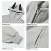 Sudadera con capucha de peso pesado de alta calidad con diseño de orejas de Doberman, empalme de remaches, chaqueta casual holgada para hombres y mujeres