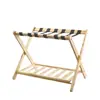 Portamaletas Plegable de Madera, Estante de Almacenamiento de Doble Capa de Madera Maciza para Sala de Estar, Zapatero, Estante de Almacenamiento de Pie Estilo Chino para Casas de Huéspedes