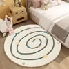 Alfombra redonda de cachemira para habitación infantil estilo caricatura, tapete para suelo, hogar, dormitorio, estudio, manta de cabecera, hogar