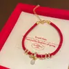 Luz Atmosférica de Ano Novo Vento de Luxo Leve Espírito Serpente Pulseira de Corda Vermelha Nicho Temperamento de Alto Nível Personalidade Única Pulseira Versátil