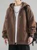 Sudadera Cardigan Pesada para Hombre Marca Americana de Moda Ropa para Hombre de Primavera y Otoño Tops de Pareja Chaqueta de Otoño Abrigo con Capucha