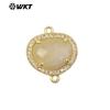WT-C335 Rosa Brillante Francés Cristal Piedra con Purpurina Gema Colgante Pequeño Borde de Circonita Joyería Decoración Accesorios