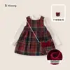 Ropa para Niños Youbao Chaleco a Cuadros Falda Niños Sencilla Camiseta Básica de Invierno Engrosada Nuevo Conjunto de Falda para Niña