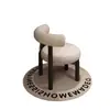 Taburete de Maquillaje para Habitación de Niña, Estilo Crema, Taburete de Comedor Minimalista Moderno Estilo Nórdico con Respaldo, Taburete de Tocador Acolchado Suave de Lujo Ligero